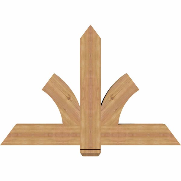 Ekena Millwork Redmond Smooth Timber Gable Bracket, Western Red Cedar, 48"W x 32"H x 5 1/2"D x 5 1/2"F, 16/12 Pitch GBW048X32X0606RED00SWR - main